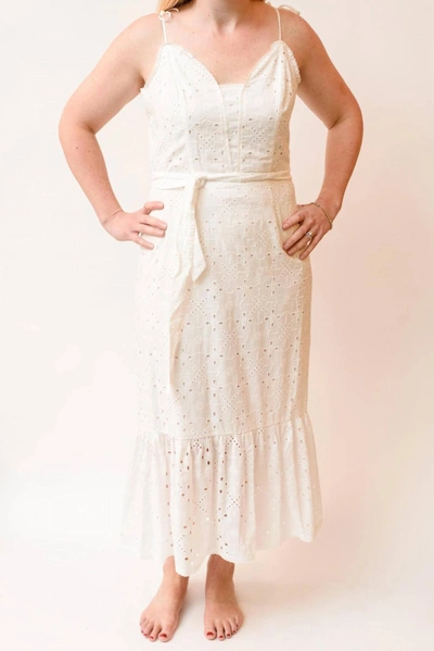 Shop Paige Seryne Eyelet Midi Dress In White