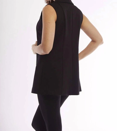 Angel Long Zipper Vest In Black/silver