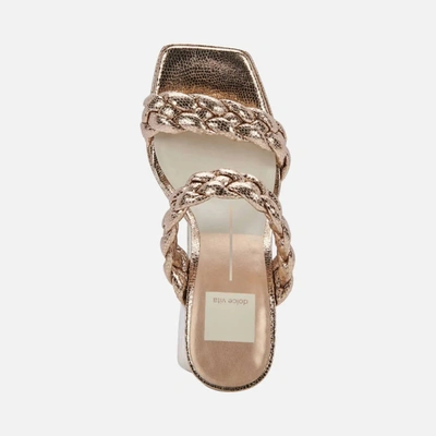 Shop Dolce Vita Ashby Heels Sandal In Crackled Gold In Multi