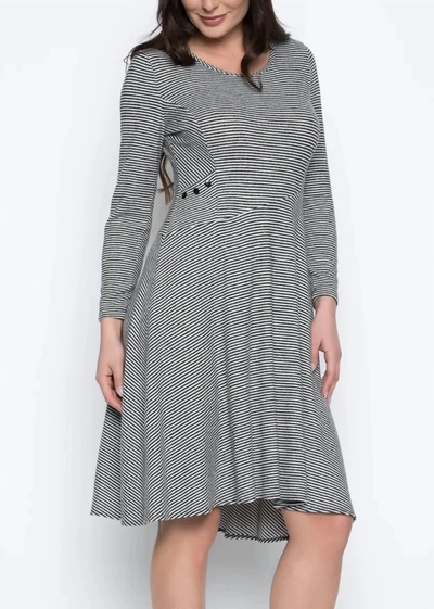Shop Picadilly Soft Long Sleeve Dress In Heather Charcoal In Grey