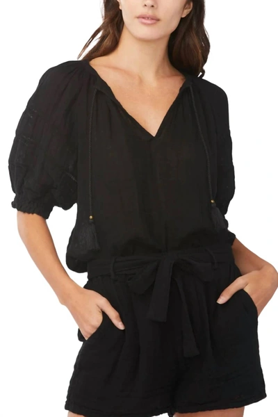 Shop Sundays Colette V-neck Top In Black