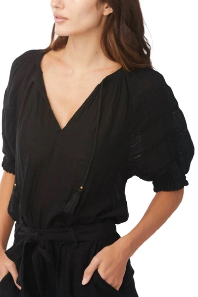 Shop Sundays Colette V-neck Top In Black