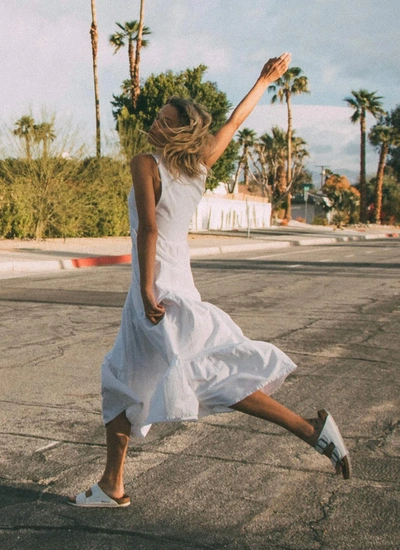 Electric & Rose Paloma Dress In Cloud In Grey