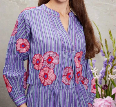 Shop Nimo With Love Crossandra Dress In Violet Stripe In Multi