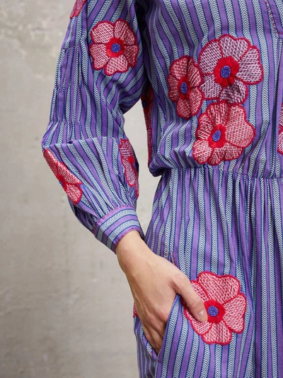 Shop Nimo With Love Crossandra Dress In Violet Stripe In Multi