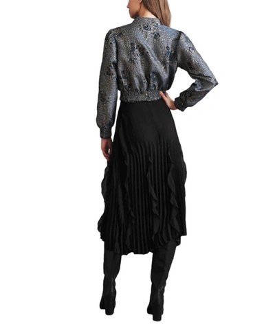 Shop Haute Hippie Alana Pleated Skirt With Ruffles In Black