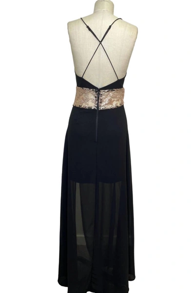 Soieblu The Innocent Maxi Dress In Black/rose In Multi