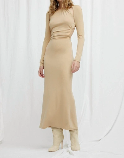 Shop Significant Other Alma Long Sleeve Dress In Sand In Beige