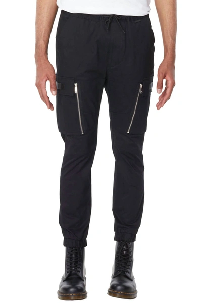 Shop Elevenparis Woven Cargo Casual Pant In Black