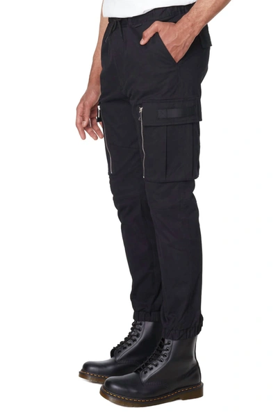 Elevenparis Woven Cargo Casual Pant In Black