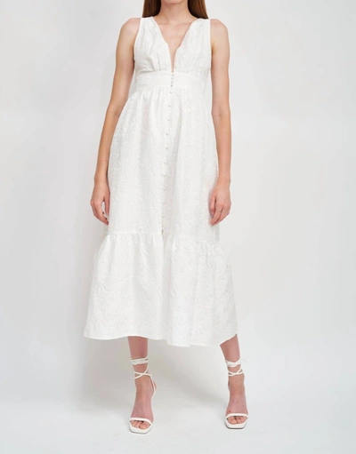 Shop En Saison Beatrice Embroidered Maxi Dress In Off White