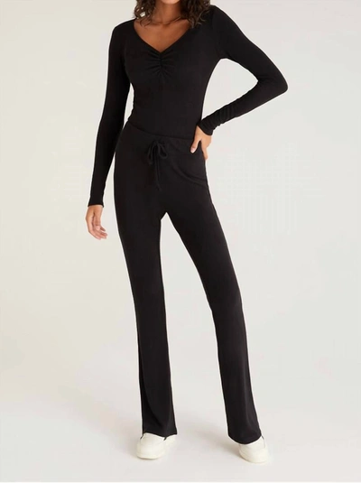 Shop Z Supply Effie Marled Long Sleeve Top In Black