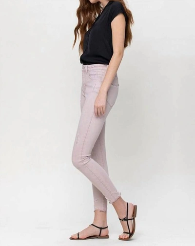 Shop Flying Monkey High Rise Crop Skinny Jean In Peony In Red