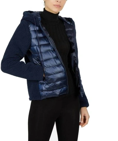 Shop Save The Duck Palma Alternative Down Fleece Jacket In Navy Blue