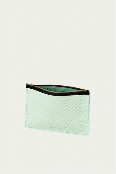 Ampersand As Apostrophe Sideways Tote In Mint Python In Multi