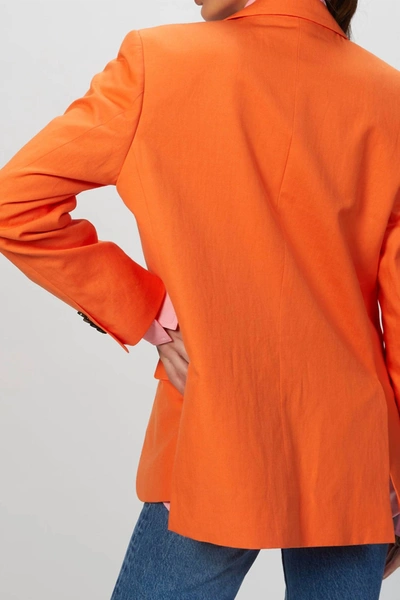 Shop Msgm Single Breasted Jacket In Orange