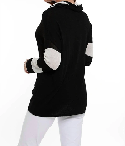 Angel Striped Cowl Neck Sweater In Black Multi