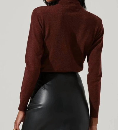 Astr Alden Turtleneck Sweater In Rust In Multi