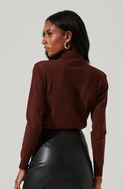 Shop Astr Alden Turtleneck Sweater In Rust In Multi