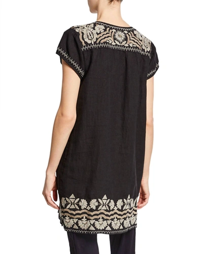 Shop Johnny Was Rita Peasant Tunic Dress In Black