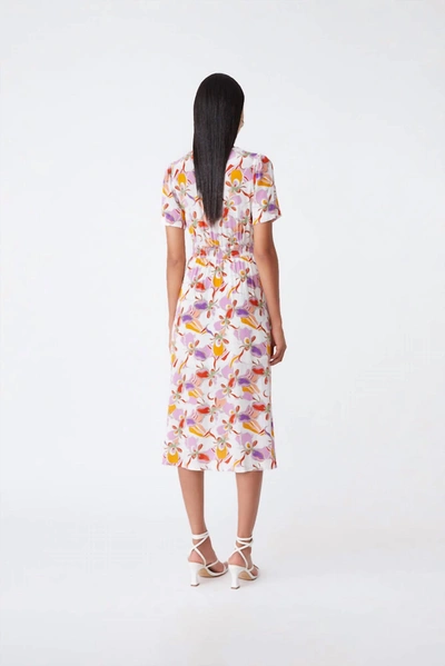 Shop Suncoo Caitlin Floral Midi Dress In Mauve In Multi