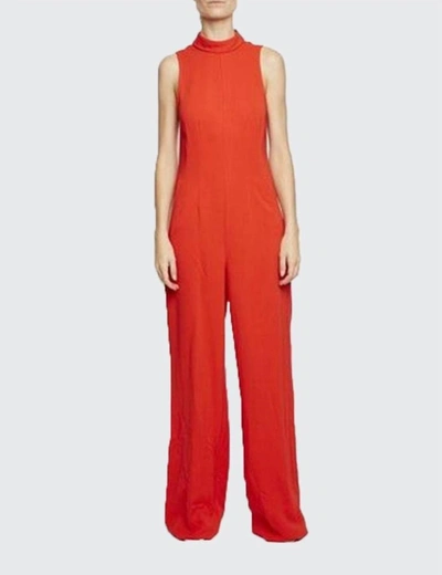 Shop Veronica Beard Adina Jumpsuit In Poppy In Red