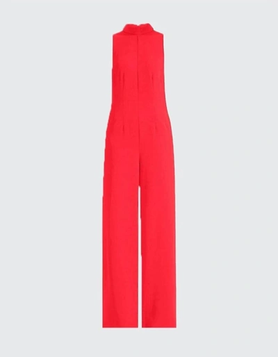 Shop Veronica Beard Adina Jumpsuit In Poppy In Red