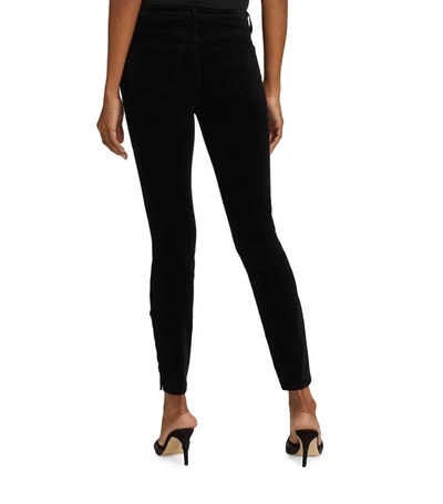 Shop L Agence Piper Velvet Jeans In Noir In Black