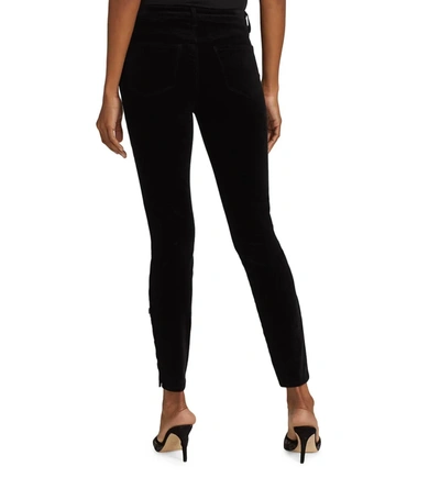 L Agence Piper Velvet Jeans In Noir In Black