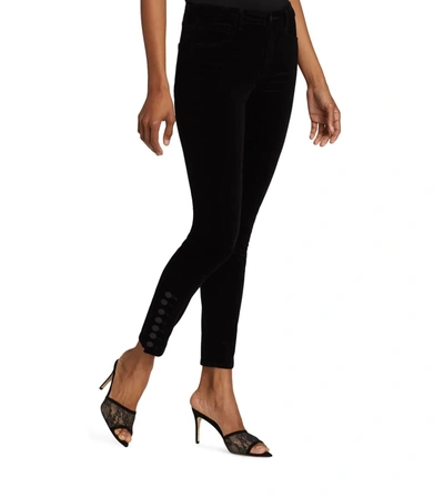 L Agence Piper Velvet Jeans In Noir In Black