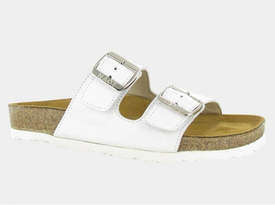 Shop Naot Santa Barbara Sandal In Soft White Leather In Multi