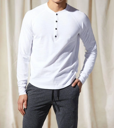 Shop Good Man Brand Men Henley Soft Slub Jersey Tee In White