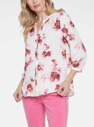 Shop Nydj Pintuck Blouse In Bonnieux In Multi