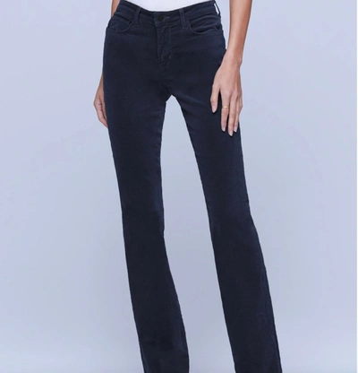 Shop L Agence Marty Velvet Flare Jeans In Midnight In Blue