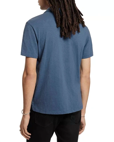 Shop John Varvatos Men's Zion Open Placket Short Sleeve Polo Shirt In Dutch Blue