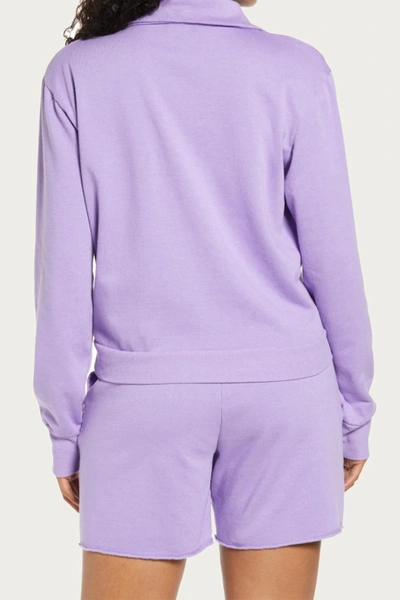 Shop Afrm Canon Fleece Half-zip Sweatshirt In Lilac In Purple