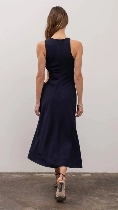 Shop Moon River Side Cut Out Dress In Navy In Blue