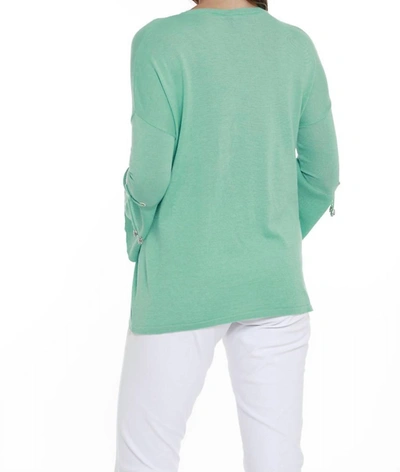 Angel V-neck Bell Sleeve Tunic In Aqua In Blue