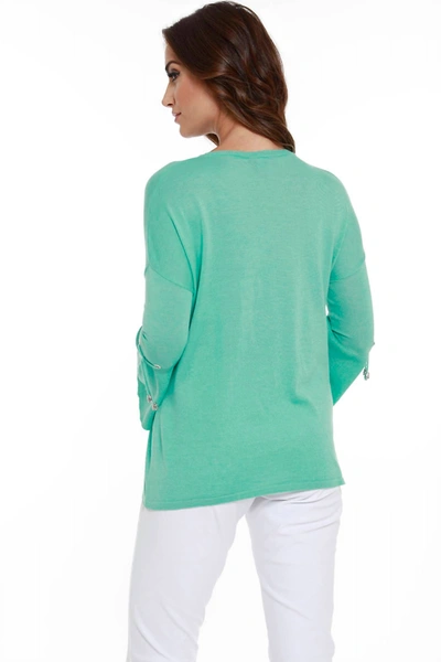 Angel V-neck Bell Sleeve Tunic In Aqua In Blue