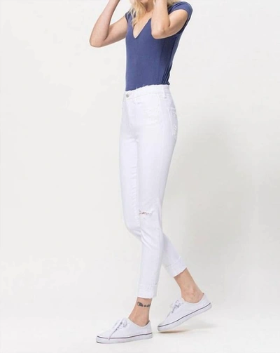 Shop Flying Monkey The Cuff High Rise Skinny Jean In Off White