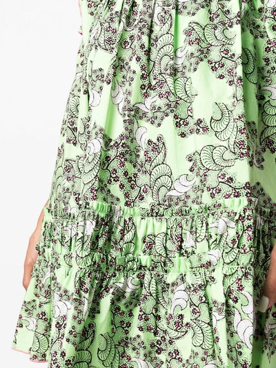 Shop Diane Von Furstenberg Kourtney Primavera Mini Dress In Lime Cream In Multi