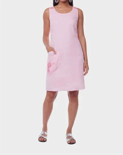 Shop Carre Noir Linen Sleeveless Sun Dress In Pink