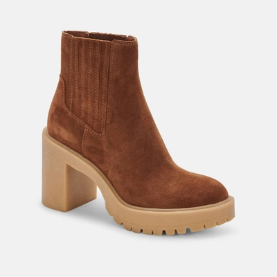 Shop Dolce Vita Caster H20 Booties In Camel Suede In Brown
