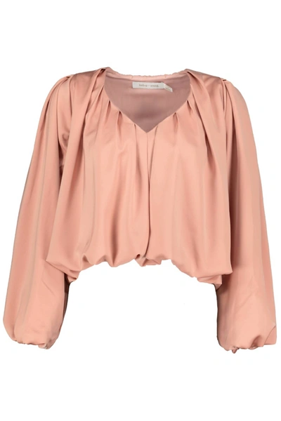 Bishop + Young Eternal Optimist Boho Bubble Sleeve Top In Pinky Coral In Multi
