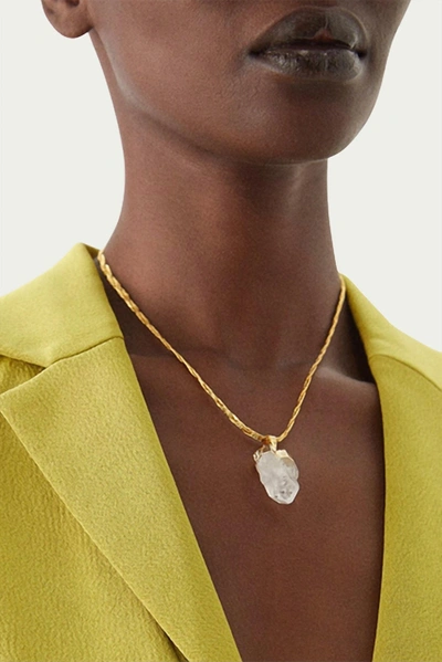 Shop Crystal Haze Mommo Woven Chain Necklace In Gold