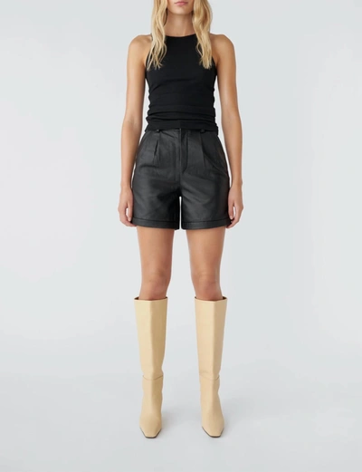 Shop Deadwood Suzy Leather Shorts In Black