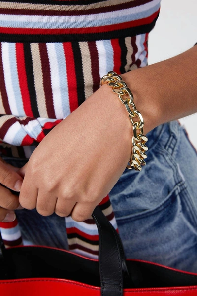 F+h Studios Mixed Up Statement Bracelet In Gold