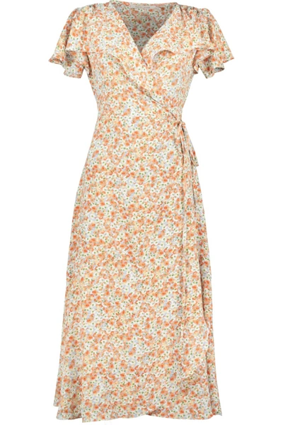 Bishop + Young Bright Ideas Tara Wrap Dress In Bright Side Print In Multi