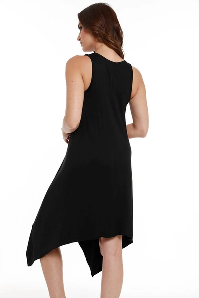 Angel V-neck Sleeveless Dress In Black