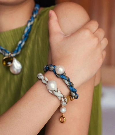 Shop Lizzie Fortunato Barcelona Bracelet In Blue/gold In Multi